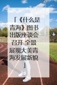 《什么是青海》图书出版座谈会召开 全景展现大美青海发展新貌