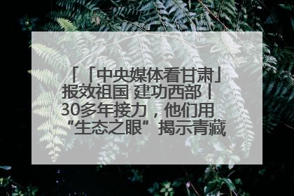 「中央媒体看甘肃」报效祖国 建功西部丨30多年接力，他们用“生态之眼”揭示青藏高原的秘密