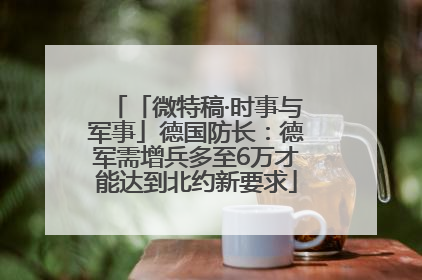 「微特稿·时事与军事」德国防长：德军需增兵多至6万才能达到北约新要求