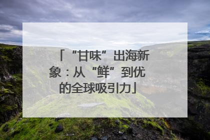 “甘味”出海新象：从“鲜”到优的全球吸引力