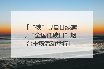 “碳”寻夏日绿趣，“全国低碳日”烟台主场活动举行