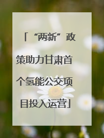 “两新”政策助力甘肃首个氢能公交项目投入运营