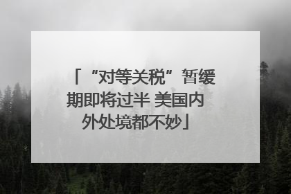 “对等关税”暂缓期即将过半 美国内外处境都不妙