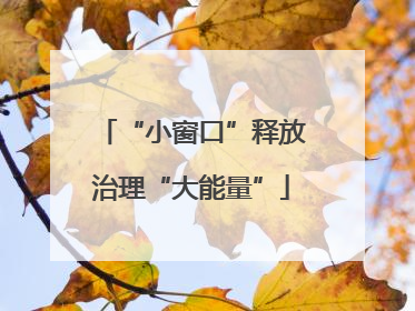 “小窗口”释放治理“大能量”