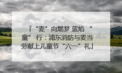 “麦”向燃梦 蓝焰 “童” 行：浦东消防与麦当劳献上儿童节“六一”礼
