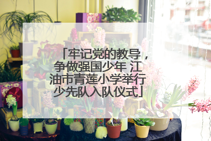 牢记党的教导，争做强国少年 江油市青莲小学举行少先队入队仪式