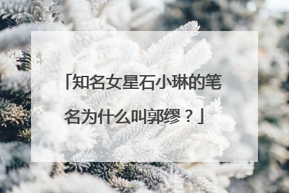 知名女星石小琳的笔名为什么叫郭缪？