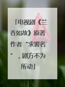 电视剧《兰香如故》原著作者“求署名”，剧方不为所动