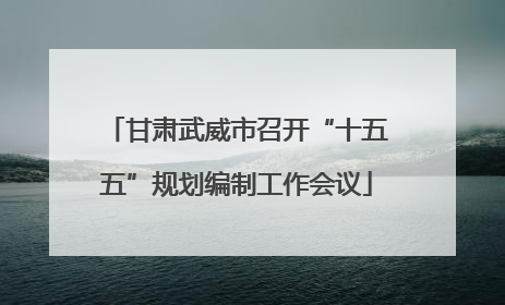 甘肃武威市召开“十五五”规划编制工作会议