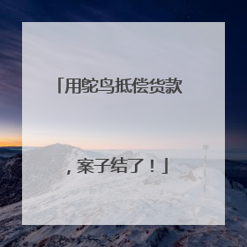 用鸵鸟抵偿货款，案子结了！