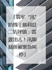 筑牢“汛”防线｜慈利县二坊坪镇：雷霆出击！汛期捕鱼被紧急叫停
