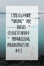 箕山河畔“新风”吹——探访“全国文明村”鄄城县凤凰镇酒店张村