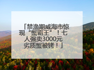 禁渔期威海市惊现“蟹霸王”！七人强卖3000元劣质蟹被铐！