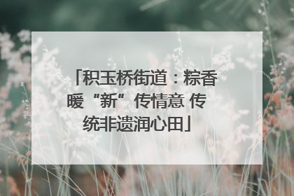 积玉桥街道：粽香暖“新”传情意 传统非遗润心田