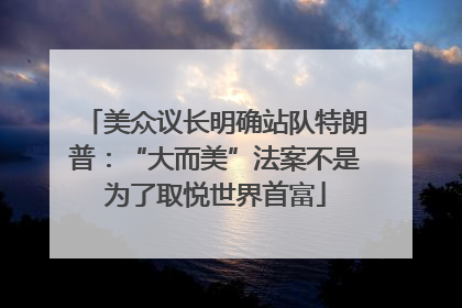 美众议长明确站队特朗普：“大而美”法案不是为了取悦世界首富