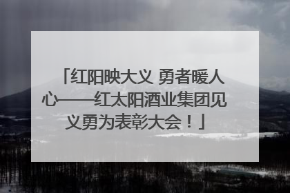 红阳映大义 勇者暖人心——红太阳酒业集团见义勇为表彰大会！