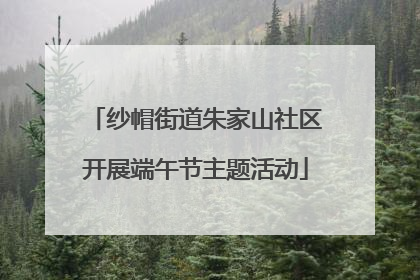 纱帽街道朱家山社区开展端午节主题活动