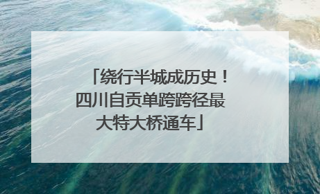 绕行半城成历史！四川自贡单跨跨径最大特大桥通车