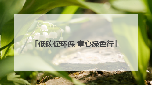 低碳促环保 童心绿色行