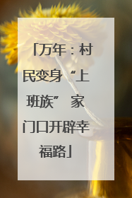 万年：村民变身“上班族” 家门口开辟幸福路