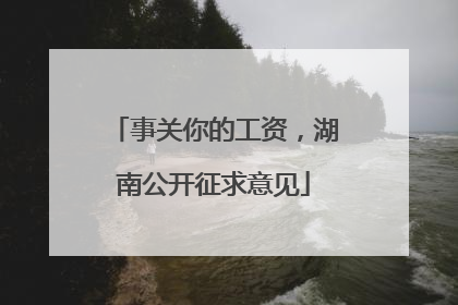 事关你的工资，湖南公开征求意见