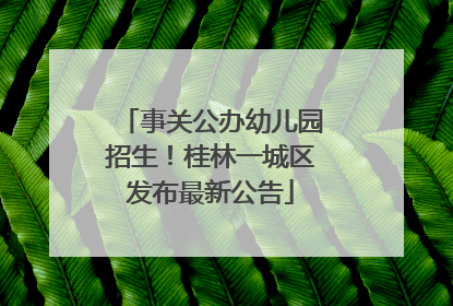 事关公办幼儿园招生！桂林一城区发布最新公告