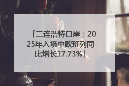 二连浩特口岸：2025年入境中欧班列同比增长17.73%