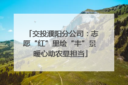 交投濮阳分公司：志愿“红”里绘“丰”景 暖心助农显担当