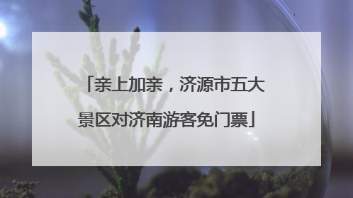 亲上加亲，济源市五大景区对济南游客免门票
