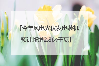 今年风电光伏发电装机预计新增2.8亿千瓦