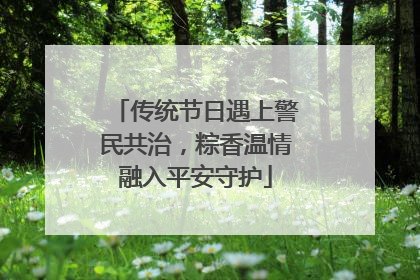 传统节日遇上警民共治，粽香温情融入平安守护