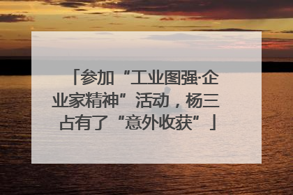 参加“工业图强·企业家精神”活动，杨三占有了“意外收获”