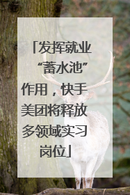 发挥就业“蓄水池”作用，快手美团将释放多领域实习岗位