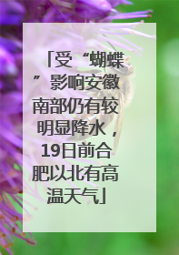 受“蝴蝶”影响安徽南部仍有较明显降水，19日前合肥以北有高温天气