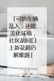 可防车辆乱入，还能美化环境，社区胡同口上新花箱巧解难题