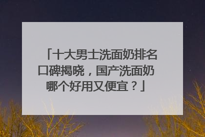 十大男士洗面奶排名口碑揭晓，国产洗面奶哪个好用又便宜？