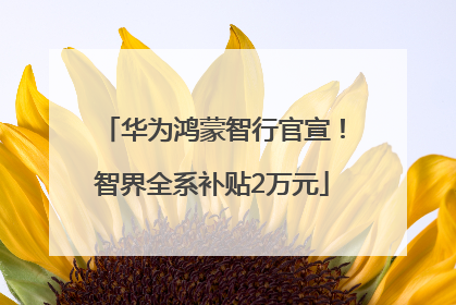 华为鸿蒙智行官宣！智界全系补贴2万元