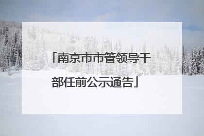 南京市市管领导干部任前公示通告