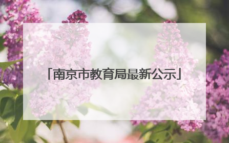 南京市教育局最新公示