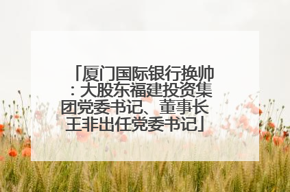 厦门国际银行换帅：大股东福建投资集团党委书记、董事长王非出任党委书记