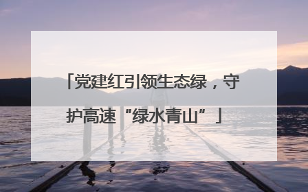 党建红引领生态绿，守护高速“绿水青山”
