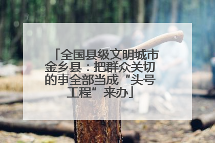全国县级文明城市金乡县：把群众关切的事全部当成“头号工程”来办