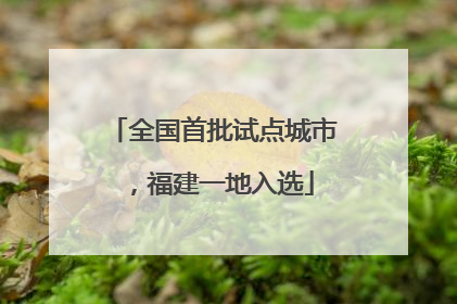 全国首批试点城市，福建一地入选
