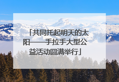 共同托起明天的太阳——手拉手大型公益活动圆满举行