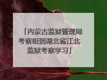 内蒙古监狱管理局考察组到湖北省江北监狱考察学习