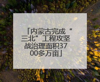 内蒙古完成“三北”工程攻坚战治理面积3700多万亩