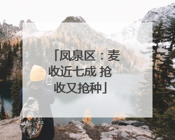 凤泉区：麦收近七成 抢收又抢种