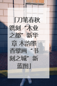 刀笔春秋镌刻“木业之都”新华章 木韵墨香擘画“书刻之城”新蓝图