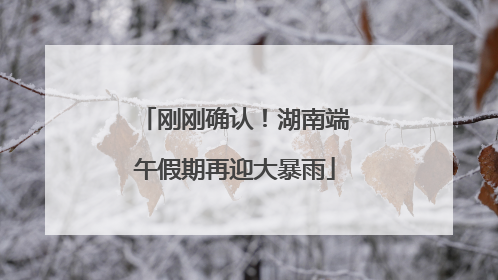 刚刚确认！湖南端午假期再迎大暴雨