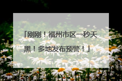 刚刚！福州市区一秒天黑！多地发布预警！